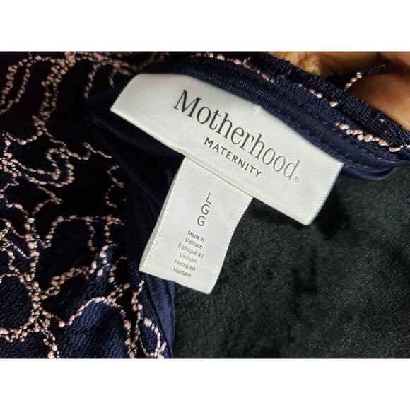 Motherhood Women's Blue Nylon Short Sleeve Round Neck Knee Length Dress Size L - Picture 10 of 12